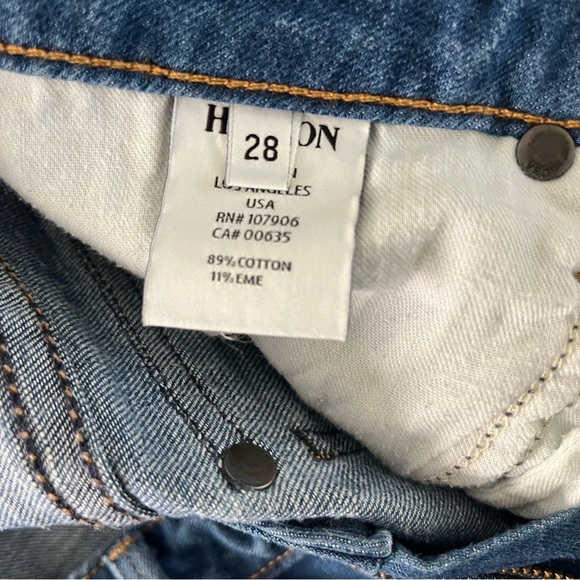 Hudson Denim Jean Shorts RN# 107906 Medium Wash Med Distressing USA Made Sz 28 - Picture 9 of 9